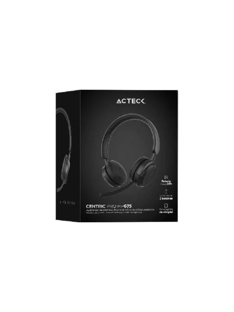 ACTECK AUDIFONOS CON MICROFONO CENTRIC PRO HP675 BLUETOOTH INALAMBRICO NEGRO