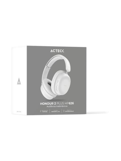 ACTECK AUDIFONOS CON MICROFONO HONOUR 2 PLUS HP626 BLUETOOTH ALAMBRICO-INALAMBRICO USB-C BLANCO