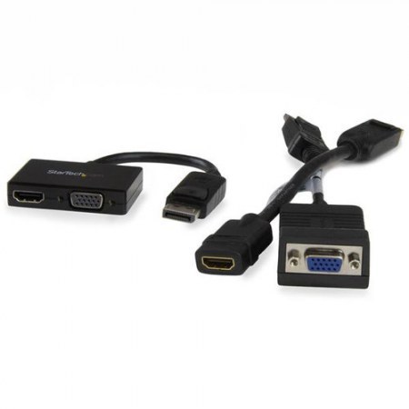 STARTECH  ADAPTADOR DISPLAYPORT 1.2 - HDMI-VGA 1080P NEGRO