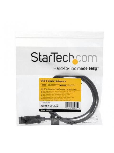 STARTECH  CABLE USB-C MACHO - DISPLAYPORT MACHO 1.8 METROS NEGRO