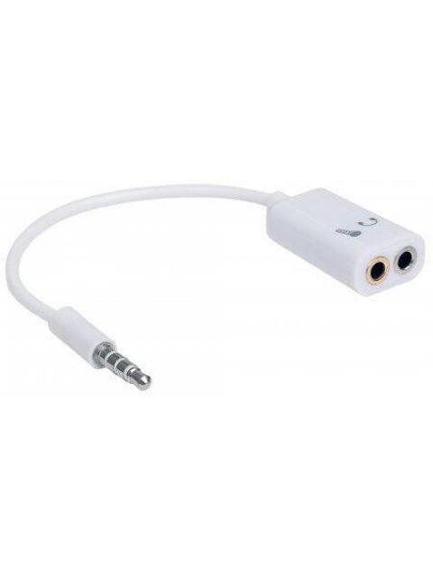 MANHATTAN ADAPTADOR DE AUDIO 3.5MM MACHO - 2X 3.5MM HEMBRA BLANCO