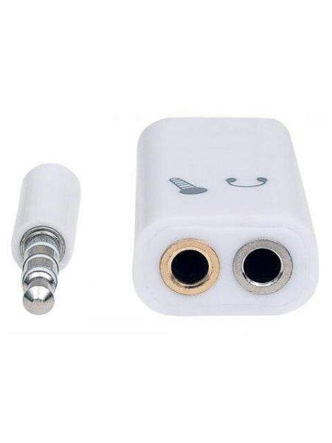 MANHATTAN ADAPTADOR DE AUDIO 3.5MM MACHO - 2X 3.5MM HEMBRA BLANCO
