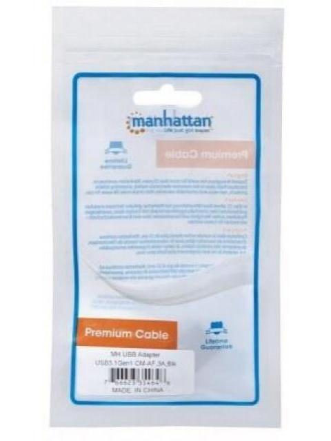 MANHATTAN ADAPTADOR USB C MACHO - USB A HEMBRA NEGRO
