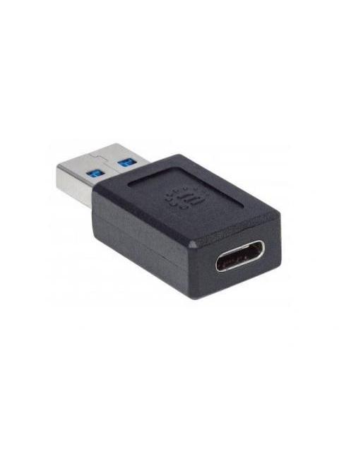 MANHATTAN ADAPTADOR USB C 3.1 HEMBRA - USB A MACHO NEGRO