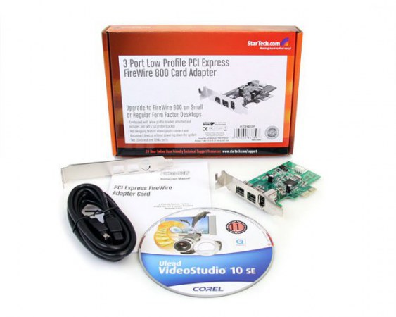 STARTECH  TARJETA PCI EXPRESS 1.1 PEX1394B3LP ALAMBRICO CON 3 PUERTOS FIREWIRE