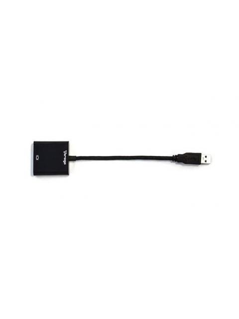 VORAGO ADAPTADOR USB 3.0 MACHO - VGA HEMBRA NEGRO