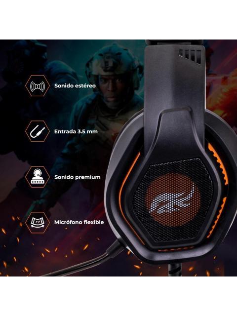 IMMORTAL GAMING AUDIFONOS GAMER MGHS ALAMBRICO 2.2 METROS 3.5MM NEGRO