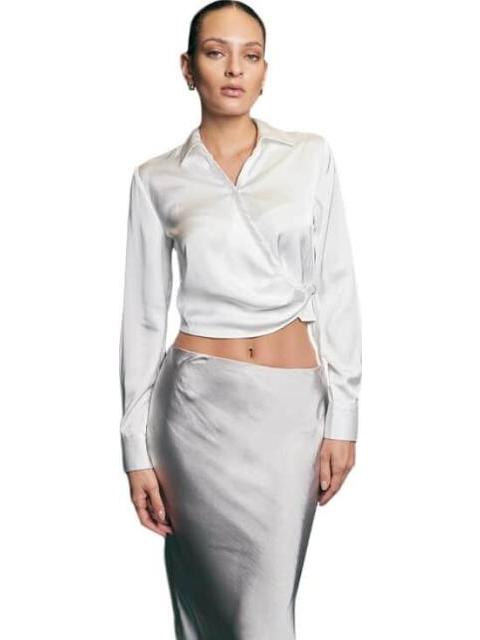 BLUSA CROP SATINADA MARFIL HOLLY LAND
