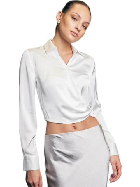 BLUSA CROP SATINADA MARFIL HOLLY LAND