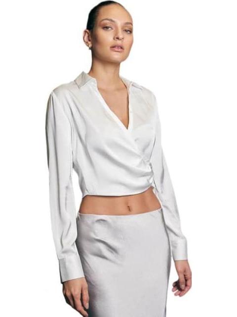 BLUSA CROP SATINADA MARFIL HOLLY LAND