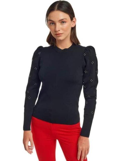 BLUSA CON APLICACIONES NEGRO HOLLY LAND
