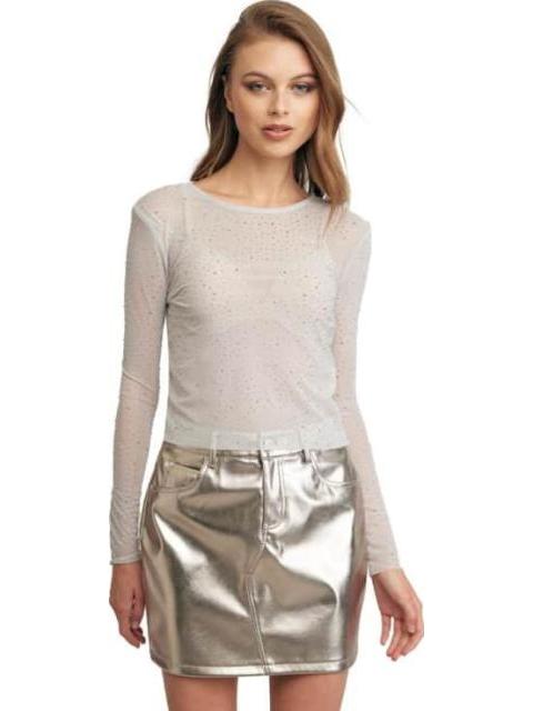 BLUSA CON PEDRERIA PLATA HOLLY LAND