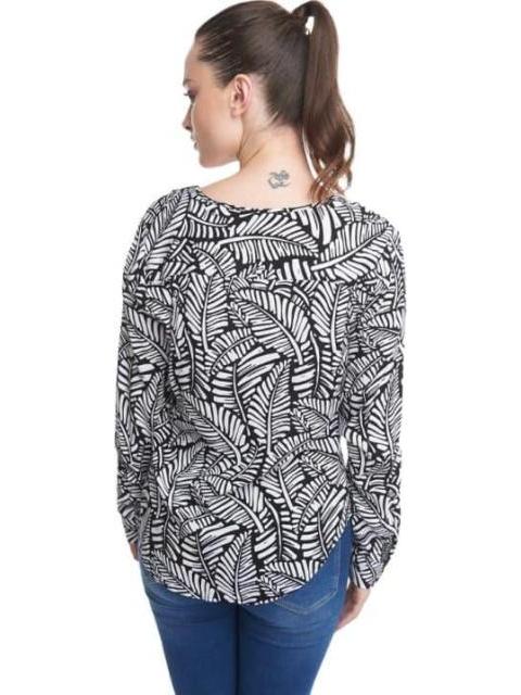 BLUSA ESTAMPADA MANGA LARGA BLANCO/NEGRO HOLLY LAND