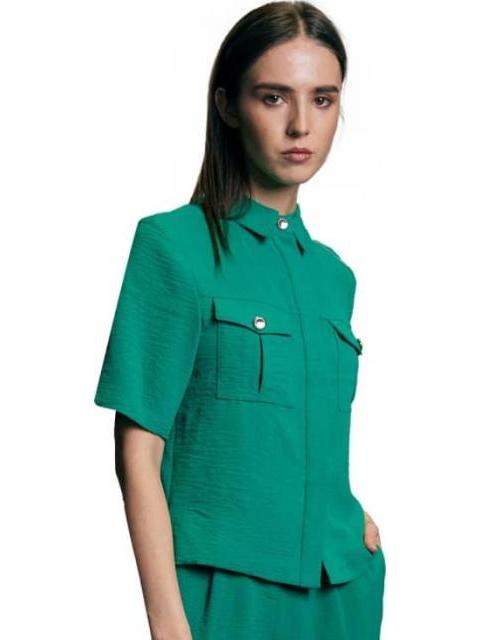 BLUSA LISA MANGA CORTA VERDE HOLLY LAND