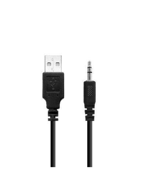 BROBOTIX BOCINAS PORTATILES 963913 ALAMBRICO 2.0 CANALES 5W RMS USB-3.5MM NEGRO-PLATA