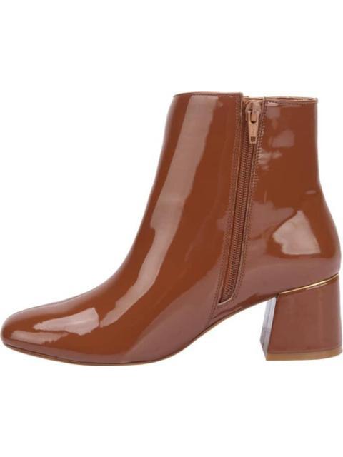 BOTA CHAROL TACON ANCHO COGNAC YAELI FASHION