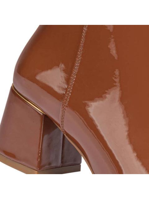 BOTA CHAROL TACON ANCHO COGNAC YAELI FASHION