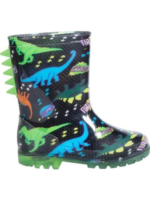 BOTA DE LLUVIA DINOSAURIO NEGRO SCHATZ KIDS