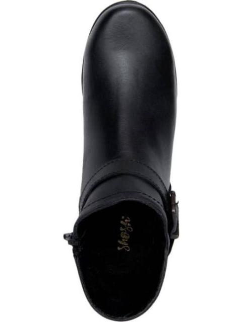 BOTA DE PIEL TACON DE CUÑA NEGRO SHOSH