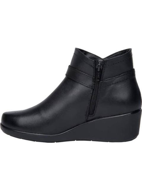 BOTA DE PIEL TACON DE CUÑA NEGRO SHOSH