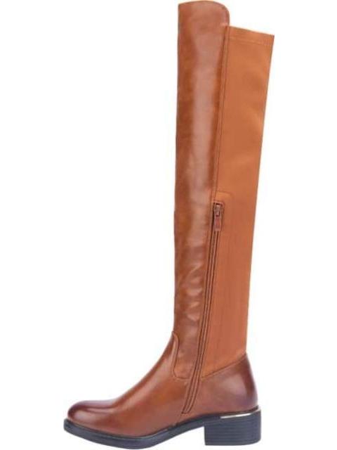 BOTA EXTRA LARGA STRETCH COGNAC TIERRA BENDITA