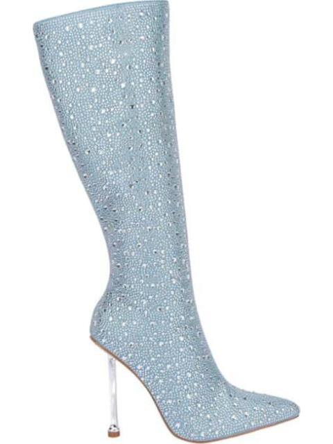 BOTA MEZCLILLA CON PEDRERIA AZUL CIELO BELINDA PEREGRIN