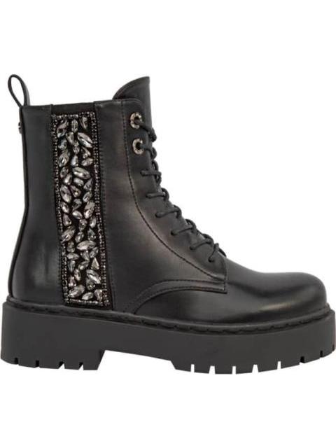 BOTA MILITAR CON PEDRERIA LATERAL NEGRO BELINDA PEREGRIN