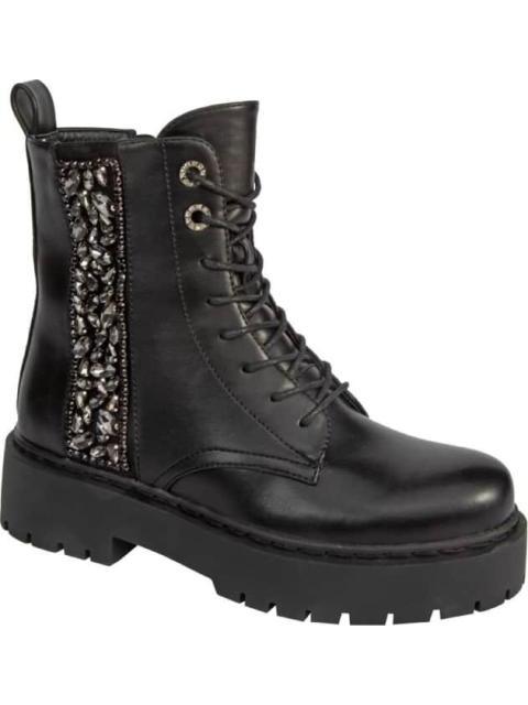 BOTA MILITAR CON PEDRERIA LATERAL NEGRO BELINDA PEREGRIN