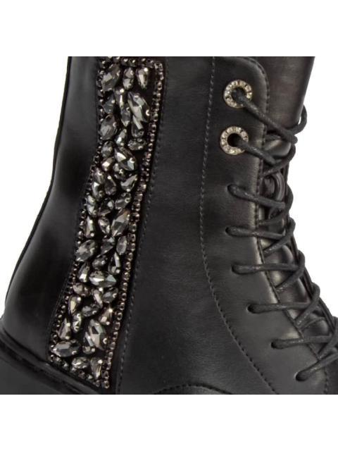 BOTA MILITAR CON PEDRERIA LATERAL NEGRO BELINDA PEREGRIN
