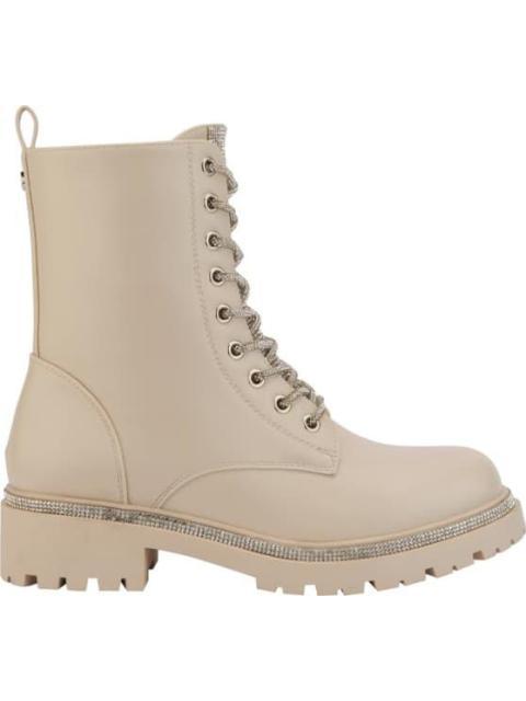 BOTA MILITAR CORDONES DE PEDRERIA BEIGE/HUESO BELINDA PEREGRIN