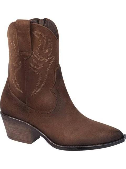 BOTA TEXANA BORDADA CAFE TIERRA BENDITA