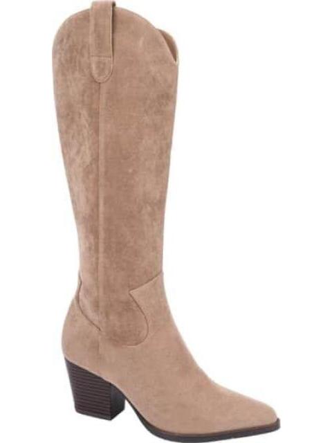 BOTA TEXANA GAMUZA TACON MEDIO TAUPE TIERRA BENDITA DELUXE