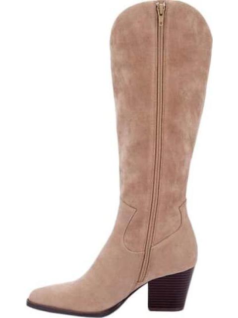 BOTA TEXANA GAMUZA TACON MEDIO TAUPE TIERRA BENDITA DELUXE