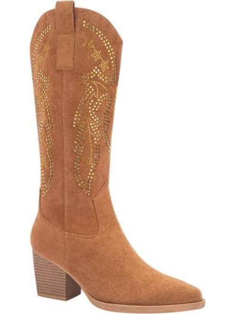 BOTA VAQUERA CON PEDRERIA CAMEL TIERRA BENDITA