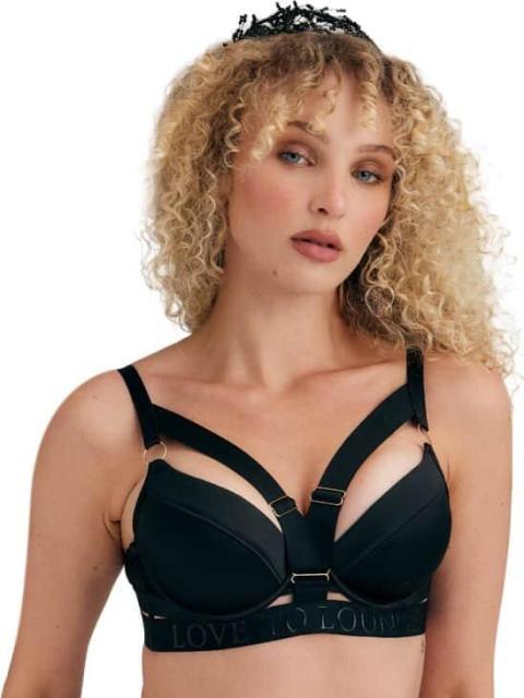 BRASIER ACCESORIO EN PECHO NEGRO LOVE TO LOUNGE