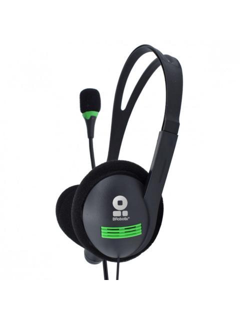 BROBOTIX AUDIFONOS CON MICROFONO 651428 ALAMBRICO 2 METROS 3.5MM NEGRO