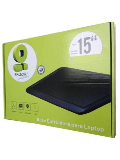 BROBOTIX BASE ENFRIADORA PARA LAPTOP 15 CON 1 VENTILADOR DE 320RPM NEGRO