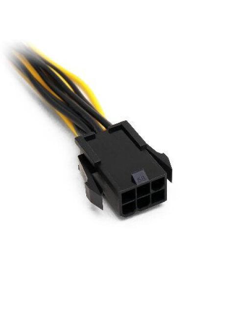 BROBOTIX CABLE DE PODER PCI-E (6-PIN) HEMBRA - 2 X PCI-E (8-PIN) MACHO 20CM NEGRO-AMARILLO