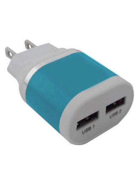 BROBOTIX CARGADOR USB 161264A 2X USB 2.0 AZUL