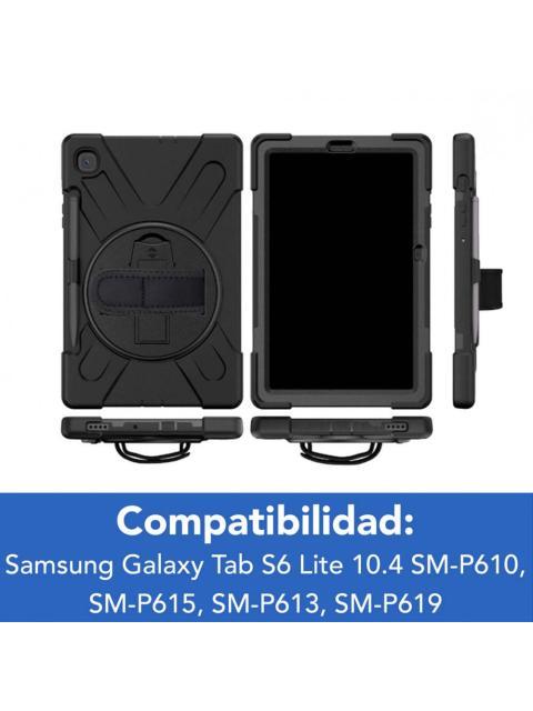 BROBOTIX FUNDA USO RUDO CON CORREA Y GIRO 360° PARA SAMSUNG GALAXY TAB S6 LITE NEGRO