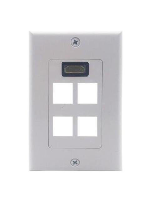 BROBOTIX PLACA DE PARED RJ-45 + HDMI 5 PUERTOS BLANCO