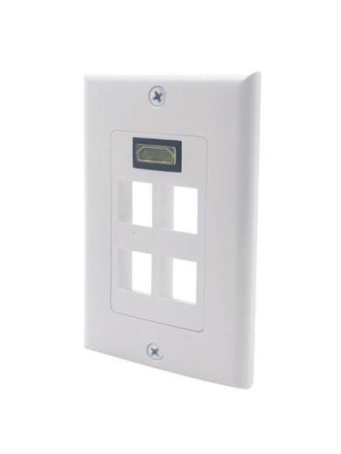 BROBOTIX PLACA DE PARED RJ-45 + HDMI 5 PUERTOS BLANCO