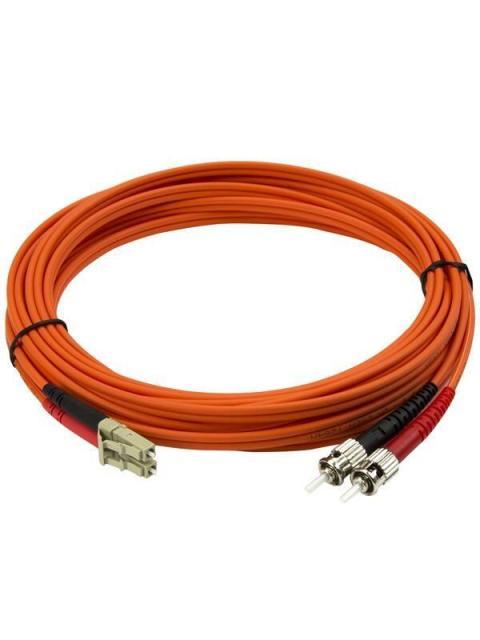 STARTECH  CABLE FIBRA OPTICA LC MACHO - ST MACHO 50-125 5 METROS ROJO