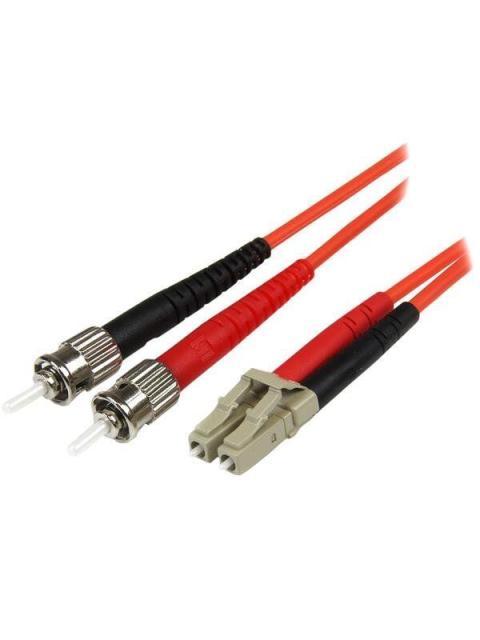 STARTECH  CABLE FIBRA OPTICA LC MACHO - ST MACHO 50-125 5 METROS ROJO