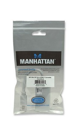 MANHATTAN ADAPTADOR MINI DISPLAYPORT 1.1 MACHO - HDMI HEMBRA 1080P 60HZ 15CM BLANCO