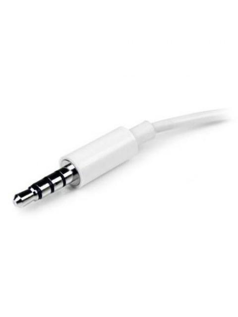 STARTECH  ADAPTADOR DIVISOR 1X 3.5MM MACHO - 2X 3.5MM HEMBRA PARA AUDIFONOS Y MICROFONO BLANCO