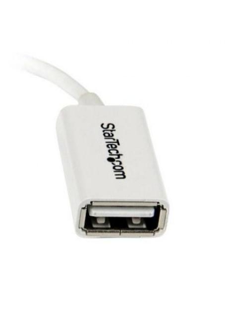 STARTECH  CABLE ADAPTADOR MICRO USB MACHO - USB OTG HEMBRA 12CM BLANCO