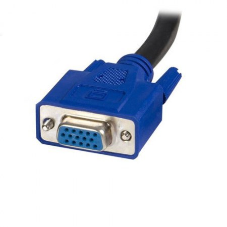 STARTECH  CABLE KVM 2 EN 1 USB-VGA MACHO - USB-VGA HEMBRA 1.8 METROS NEGRO