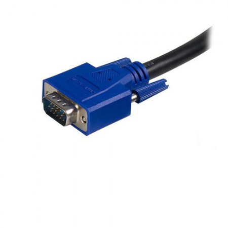STARTECH  CABLE KVM 2 EN 1 USB-VGA MACHO - USB-VGA HEMBRA 1.8 METROS NEGRO