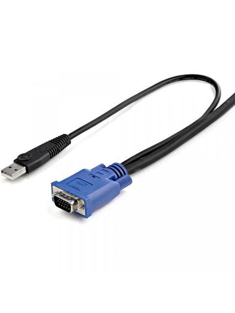 STARTECH  CABLE KVM ULTRA DELGADO 2 EN 1 USB-VGA MACHO - VGA MACHO 3 METROS NEGRO